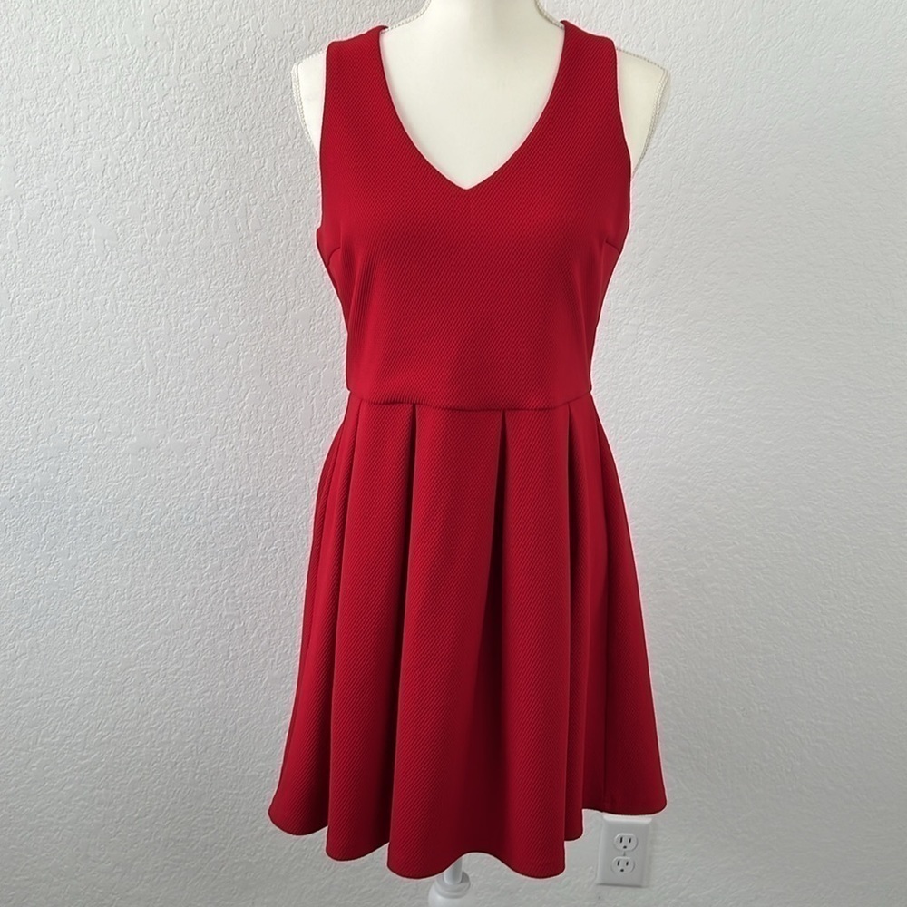 Maude Red Fit and Flare Dress